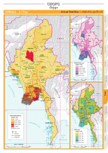 Myanmar rice harvest annual map