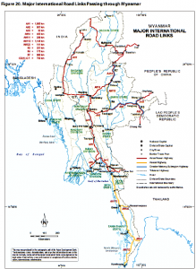 Major international road links passing through Myanmar