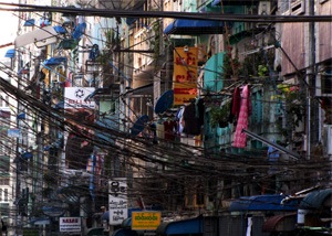 Electricity Usage Downtown Yangon Myanmar 2013 Image David DuByne