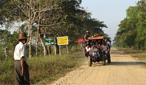 Rural Taxi Myanmar countryside Irrawaddy Delta 2013 Image David DuByne 2