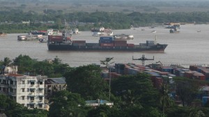 Yangon River Shipping Traffic 2013 Image David DuByne