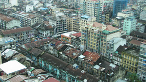 Central Yangon view from 28th floor 2013 Image David DuByne