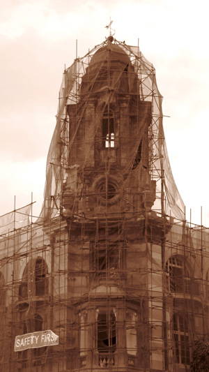 Colonial Building Refurbishment Downtown Yangon Myanmar 2013 Image DAvid DuByne