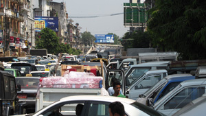 Central Yangon Traffic Jam Myanmar 2013 Image David DuByne