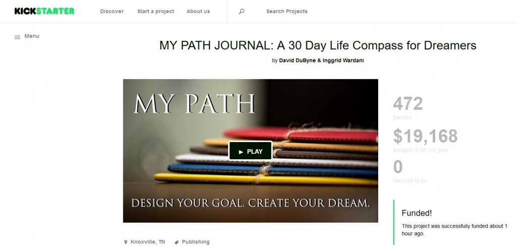 MY PATH Journal successfully funded through Kickstarter